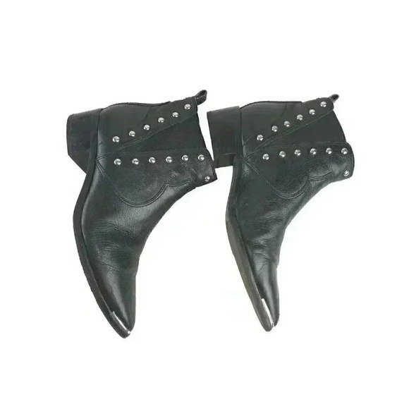 Marc Fisher  Mlyienta Women Chelsea Boots Black Leather Pointed Toe Pull On 7M - Picture 2 of 12